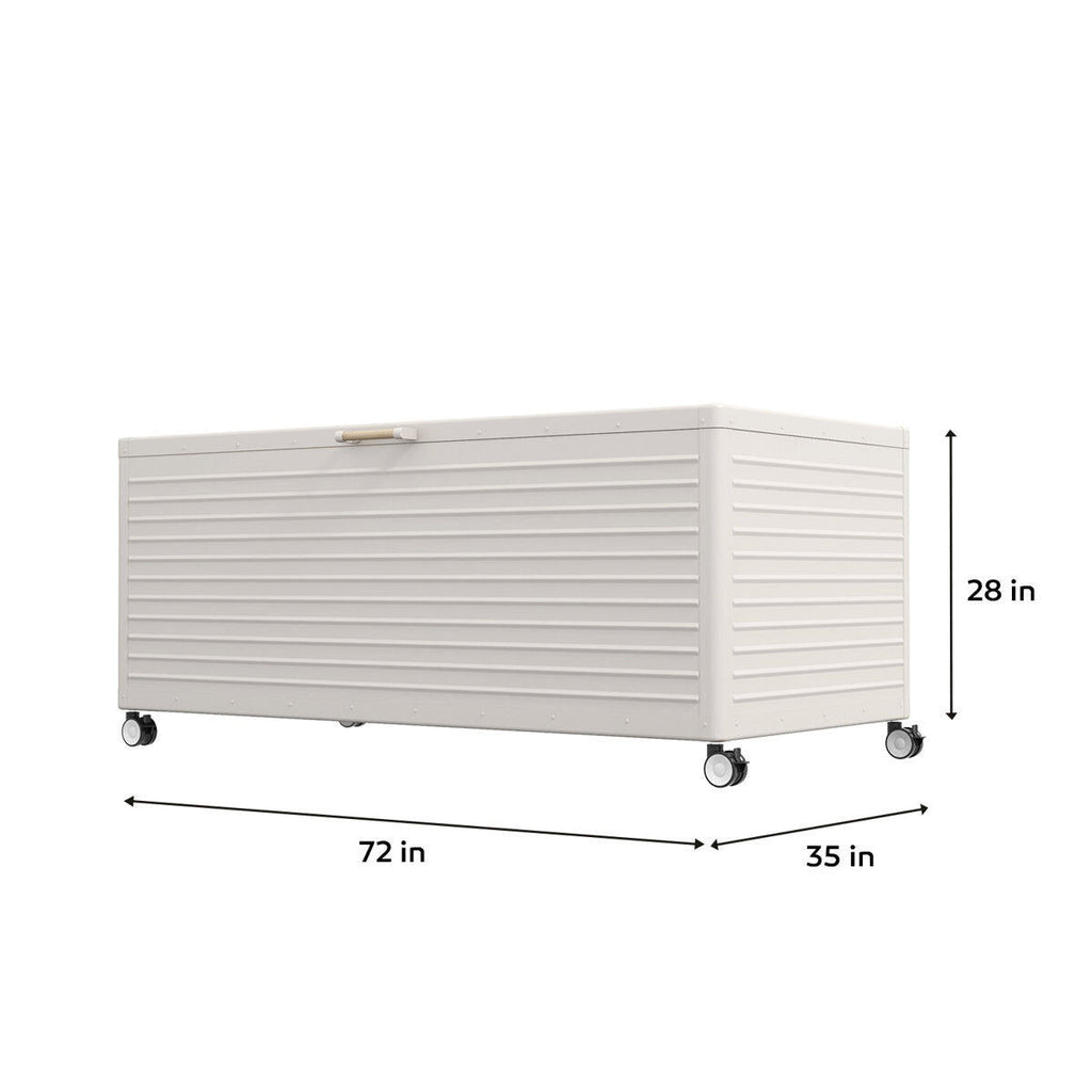 🎁Limited time promotion--Buy One Get One Free🎁Extra-Large 281-Gal Metal Deck Box – Lockable Wheels for Patio & Garden Storage